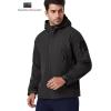 Veste tactique militaire de l&rsquo;Armée de terre spéciale d&rsquo;équipement de ré-incendie Manteau à capuche en coque souple (Noir)