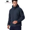 Veste tactique militaire de l&rsquo;Armée de terre spéciale d&rsquo;engins de ré-incendie Manteau à capuche en coque souple Enveloppe extérieure à capuchon (Marine noire)