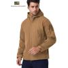 Veste tactique militaire de l&rsquo;Armée de terre spéciale d&rsquo;équipement de ré-incendie Manteau à capuche en coque souple Coat extérieur à capuchon (Khaki)
