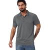 Équipement de remise en feu Hommes Léger Polo tactique Chemises Militaire Randonnée De plein air Sport Golf Manche courte T-shirt (Gris foncé)