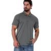 Équipement de remise en feu Hommes Léger Polo tactique Chemises Militaire Randonnée De plein air Sport Golf Manche courte T-shirt (Gris foncé)