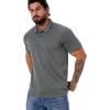 Équipement de remise en feu Hommes Léger Polo tactique Chemises Militaire Randonnée De plein air Sport Golf Manche courte T-shirt (Gris foncé)