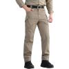Pantalons tactiques à sec rapide pour hommes Refourner l&rsquo;équipement d&rsquo;été Cargo léger de randonnée extérieure (Khaki)