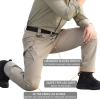 Pantalons tactiques à sec rapide pour hommes Refourner l&rsquo;équipement d&rsquo;été Lightweight Outdoor Hiking Cargo pantalons (Kaki léger)