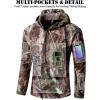 Veste tactique militaire à coque souple pour hommes de l&rsquo;équipement de remise en feu chasse au camouflage d&rsquo;extérieur manteau à capuche (Khaki Camo)