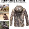 Veste tactique militaire à coque souple pour hommes de l&rsquo;équipement de remise en feu chasse au camouflage d&rsquo;extérieur manteau à capuche (leaf Camo)