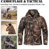 Veste tactique militaire à coque souple pour hommes de l&rsquo;équipement de réincendie en camouflage extérieur Chasse Manteau à capuche (Reeds Camo)
