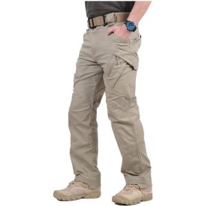 CARWORNIC Gear Men’s Hiking Tactical Pants Lightweight Cotton Outdoor Military Combat Cargo Trousers(Khaki)