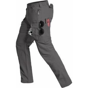 CARWORNIC Mens Cotton Stretch Tactical Work Pants Lightweight Flex Cargo Hiking Pants with 15-Pockets(Dark-gray)