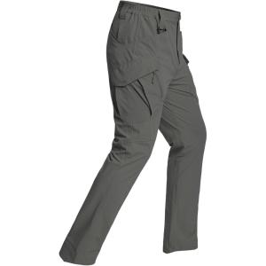 ReFire Gear Men’s Quick Dry Tactical Pants Summer Lightweight Outdoor Hiking Cargo Trousers(Dark Grey)