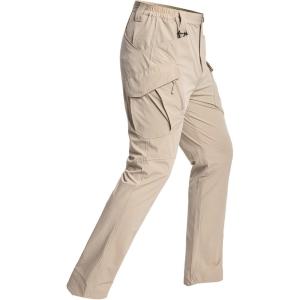 ReFire Gear Men’s Quick Dry Tactical Pants Summer Lightweight Outdoor Hiking Cargo Trousers(Light Khaki)