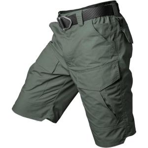 ReFire Gear Men’s Urban Tactical Military EDC Cargo Shorts Rip Stop Cotton Outdoor Camo Shorts(Army Green)