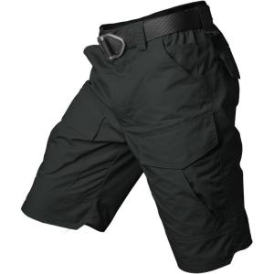 ReFire Gear Men’s Urban Tactical Military EDC Cargo Shorts Rip Stop Cotton Outdoor Camo Shorts(Black)