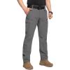 CARWORNIC Pantalon de randonnée tactique rapide à sec pour hommes Flex résistant à l&rsquo;eau Légère pêche extérieure Cargo Pants 9 poches (gris foncé)