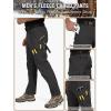 CARWORNIC Men&rsquo;s Ripstop Fleece Lined Tactical Work Pantalons Chaud résistant à l&rsquo;eau Flex Utility Skiing Cargo Hiking Pants(Black)
