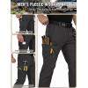 CARWORNIC Men&rsquo;s Ripstop Fleece Lined Tactical Work Pantalons Chaud résistant à l&rsquo;eau Flex Utility Skiing Cargo Hiking Pants(Black)