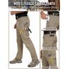 CARWORNIC Men&rsquo;s Ripstop Fleece Lined Tactical Work Pantalons Chaud résistant à l&rsquo;eau Flex Utility Skiing Cargo Hiking Pants(Khaki)