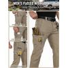 CARWORNIC Men&rsquo;s Ripstop Fleece Lined Tactical Work Pantalons Chaud résistant à l&rsquo;eau Flex Utility Skiing Cargo Hiking Pants(Khaki)