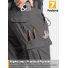 Pantalon de travail tactique robuste pour hommes CARWORNIC Flex Ripstop Water Resistant EDC Cargo Pants de randonnée avec 12 poches (Gris foncé)