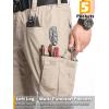 Pantalon de travail tactique extensible pour hommes CARWORNIC Flex Ripstop résistant à l&rsquo;eau EDC Utility Hiking Cargo Pants avec 12 poches (Khaki)