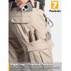 Pantalon de travail tactique extensible pour hommes CARWORNIC Flex Ripstop résistant à l&rsquo;eau EDC Utility Hiking Cargo Pants avec 12 poches (Khaki)