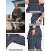 Pantalon de travail tactique robuste pour hommes CARWORNIC Flex Ripstop Water Resistant EDC Cargo Pants de randonnée avec 12 poches (Navy Blue)