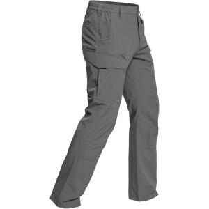 CARWORNIC Men’s Quick Dry Tactical Hiking Pants Flex Water Resistant Lightweight Outdoor Fishing Cargo Work Pants 9 Pockets(Dark Grey)