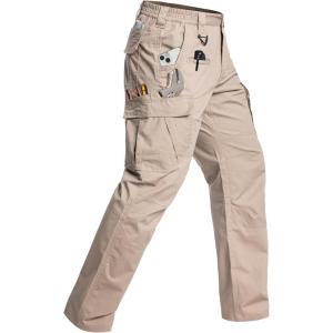 CARWORNIC Men’s Stretch Tactical Work Pants Flex Ripstop Water Resistant EDC Utility Hiking Cargo Pants with 12 Pockets(Khaki)