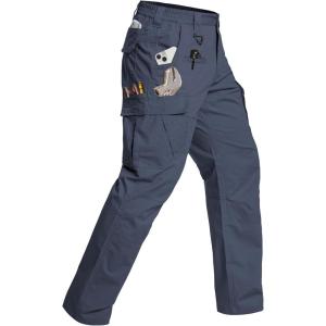 CARWORNIC Men’s Stretch Tactical Work Pants Flex Ripstop Water Resistant EDC Utility Hiking Cargo Pants with 12 Pockets(Navy Blue)