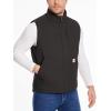 CARWORNIC Imperméable Veste de canard lavé Hiver Sherpa Fleece Ligné Loose Fit Mock-Neck Isolated Canvas Vêtements de travail (Noir)