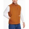 CARWORNIC Imperméable Veste de canard lavé Hiver Sherpa Fleece Ligné Loose Fit Mock-Neck Isolated Canvas Vêtements de travail (Brown)