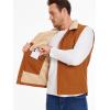 CARWORNIC Imperméable Veste de canard lavé Hiver Sherpa Fleece Ligné Loose Fit Mock-Neck Isolated Canvas Vêtements de travail (Brown)