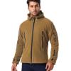 Veste à capuche militaire tactique pour hommes CARWORNIC Chaud Multi-Pockets en manteau à capuchon extérieur (Khaki)
