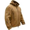 Veste à capuche militaire tactique pour hommes CARWORNIC Chaud Multi-Pockets en manteau à capuchon extérieur (Khaki)